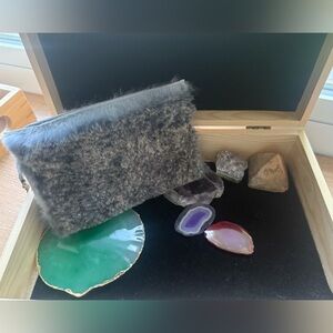 👑 Chanel Suede & Rabbit Soft Pouch